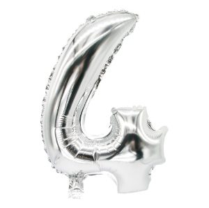 86834 silver foil number 4 balloon 35cm