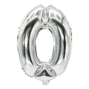 86830 silver foil number 0 balloon 35cm