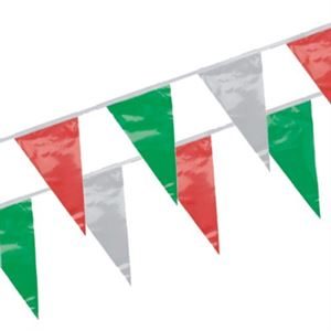 19278_Foil Pennant chain 4m green white red weatherproof