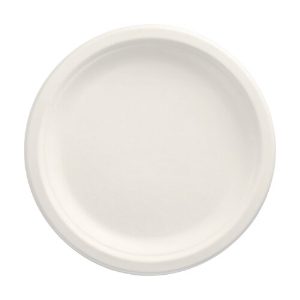 12 Round white sugar cane plates 23cm