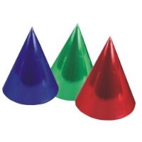 19462_6 metallic party hats assorted colours