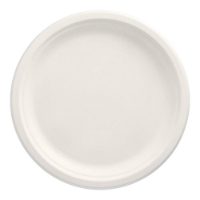 12 Round white sugar cane plates 23cm