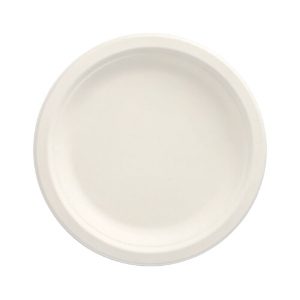 12 Round white sugar cane plates 18cm