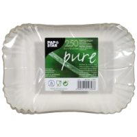 250 Paper Dishes "pure" square 13cm x 17.5cm white