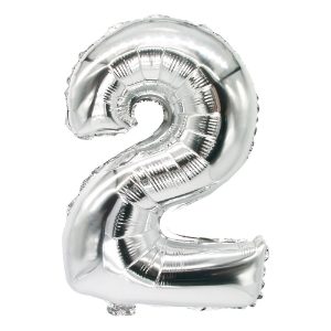 86832_silver foil number 2 balloon 35cm