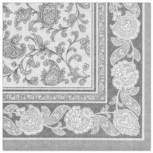 50 Napkins "ROYAL Collection"  40x40cm grey "Ornaments"