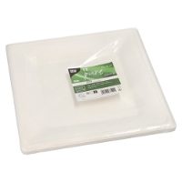 12 Square white plates 26x26cm