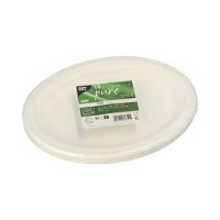 12 Oval white plates 26x20cm