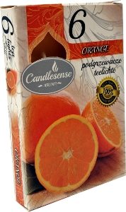 Pack 6 scented tealights orange