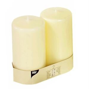 15363_Cream Pillar Candles 80 x 150mm flat top