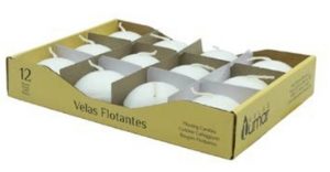 Pack 12 Floating Candles White