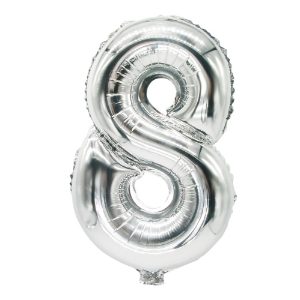 86838 silver foil number 8 balloon 35cm